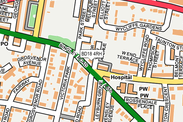 BD18 4RH map - OS OpenMap – Local (Ordnance Survey)