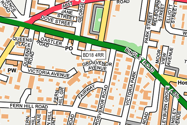 BD18 4RR map - OS OpenMap – Local (Ordnance Survey)