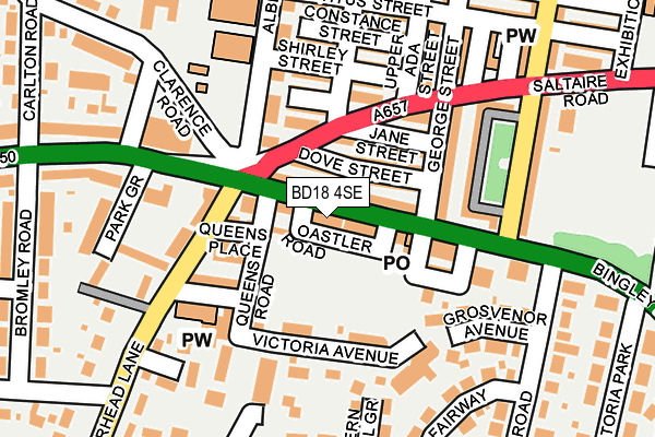 BD18 4SE map - OS OpenMap – Local (Ordnance Survey)