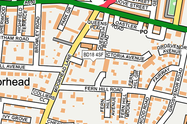 BD18 4SF map - OS OpenMap – Local (Ordnance Survey)
