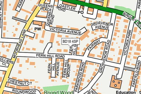 BD18 4SP map - OS OpenMap – Local (Ordnance Survey)