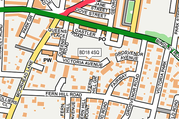 BD18 4SQ map - OS OpenMap – Local (Ordnance Survey)