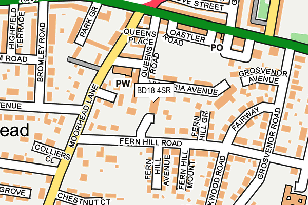 BD18 4SR map - OS OpenMap – Local (Ordnance Survey)