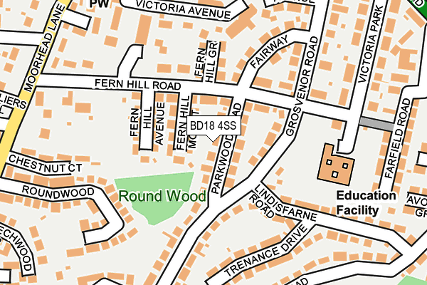 BD18 4SS map - OS OpenMap – Local (Ordnance Survey)