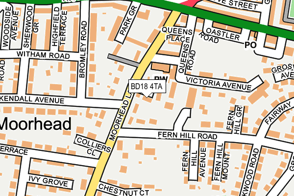 BD18 4TA map - OS OpenMap – Local (Ordnance Survey)