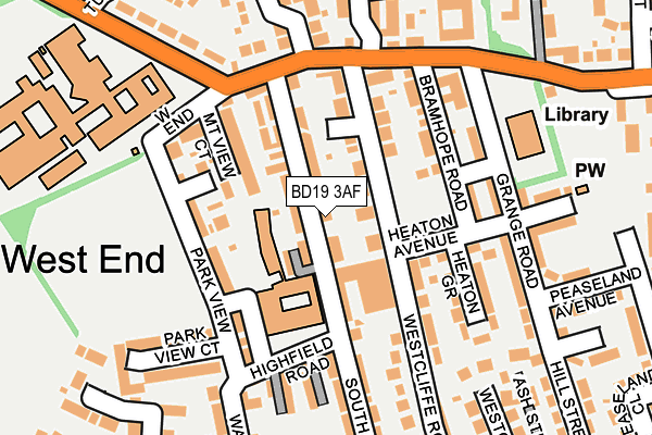 BD19 3AF map - OS OpenMap – Local (Ordnance Survey)