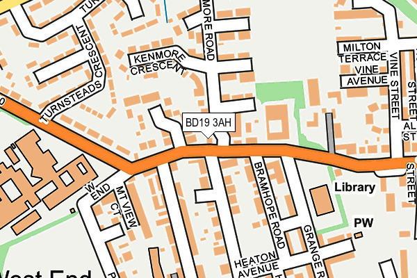 BD19 3AH map - OS OpenMap – Local (Ordnance Survey)