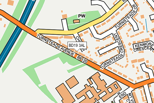 BD19 3AL map - OS OpenMap – Local (Ordnance Survey)