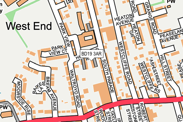 BD19 3AR map - OS OpenMap – Local (Ordnance Survey)