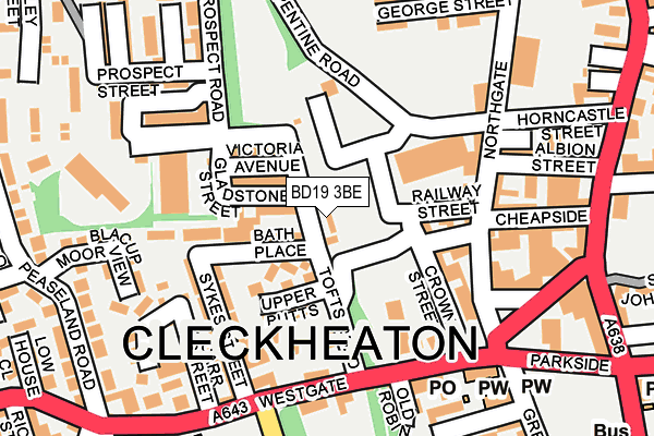 BD19 3BE map - OS OpenMap – Local (Ordnance Survey)