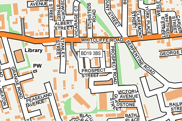 BD19 3BS map - OS OpenMap – Local (Ordnance Survey)