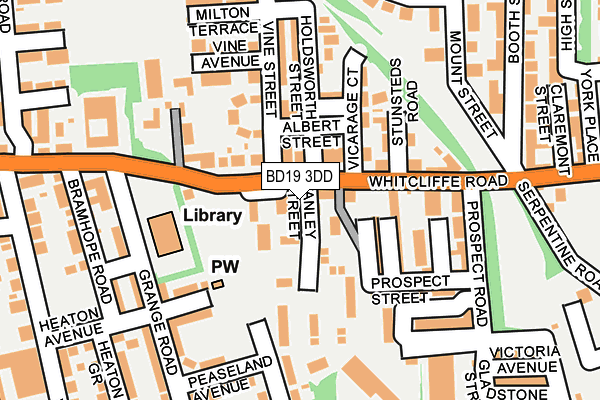 BD19 3DD map - OS OpenMap – Local (Ordnance Survey)