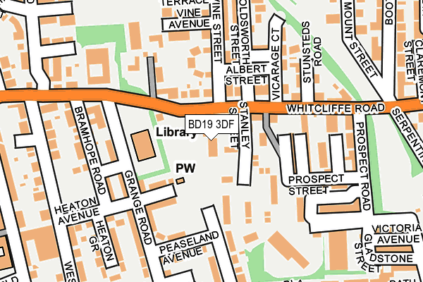 BD19 3DF map - OS OpenMap – Local (Ordnance Survey)