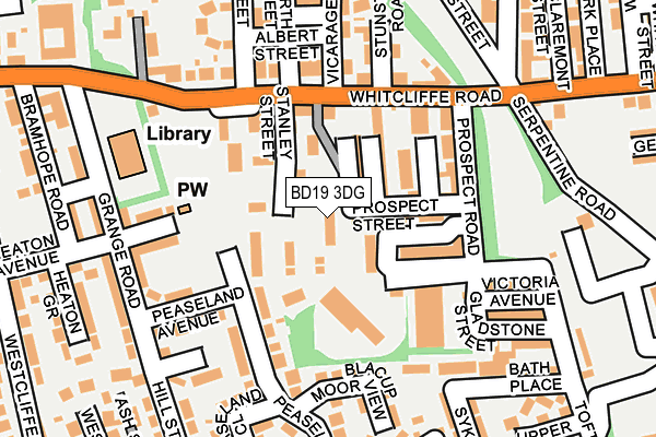 BD19 3DG map - OS OpenMap – Local (Ordnance Survey)