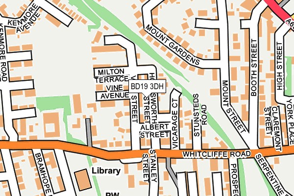 BD19 3DH map - OS OpenMap – Local (Ordnance Survey)
