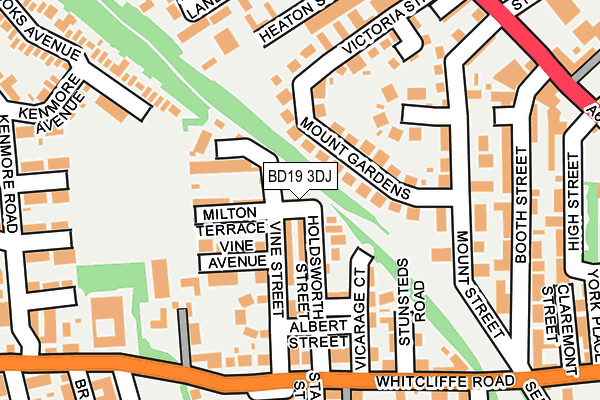 BD19 3DJ map - OS OpenMap – Local (Ordnance Survey)