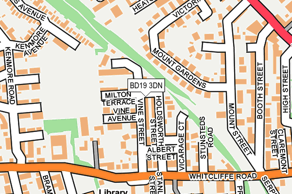 BD19 3DN map - OS OpenMap – Local (Ordnance Survey)