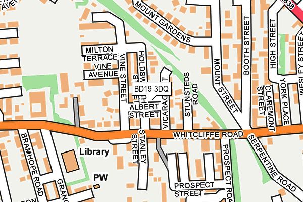 BD19 3DQ map - OS OpenMap – Local (Ordnance Survey)