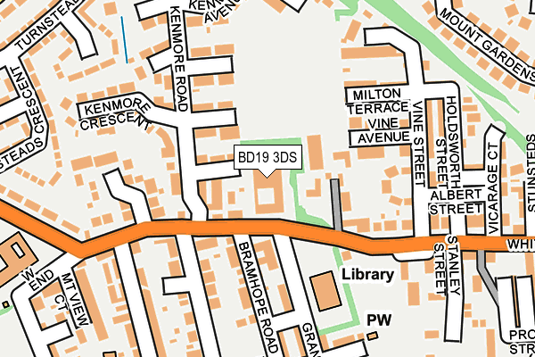 BD19 3DS map - OS OpenMap – Local (Ordnance Survey)