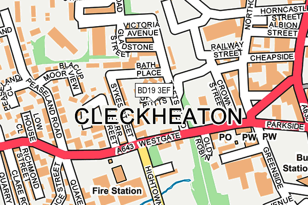 BD19 3EF map - OS OpenMap – Local (Ordnance Survey)