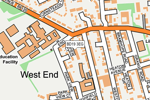 BD19 3EG map - OS OpenMap – Local (Ordnance Survey)