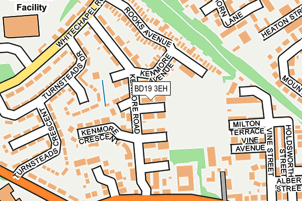 BD19 3EH map - OS OpenMap – Local (Ordnance Survey)