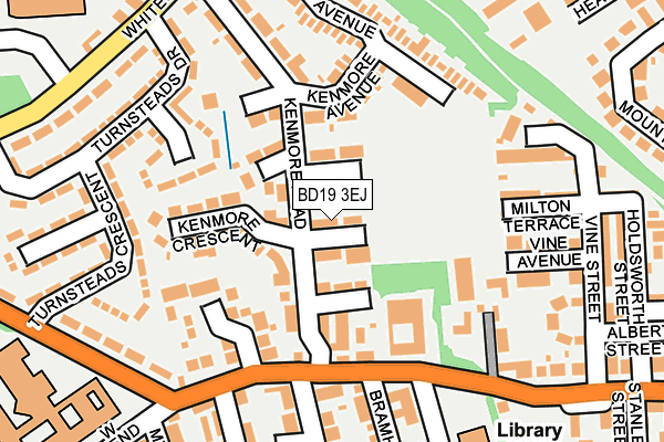 BD19 3EJ map - OS OpenMap – Local (Ordnance Survey)