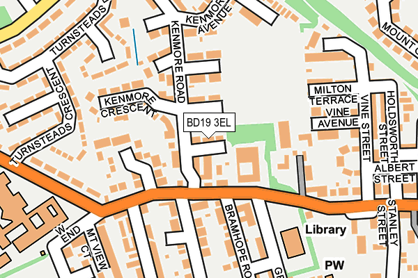 BD19 3EL map - OS OpenMap – Local (Ordnance Survey)