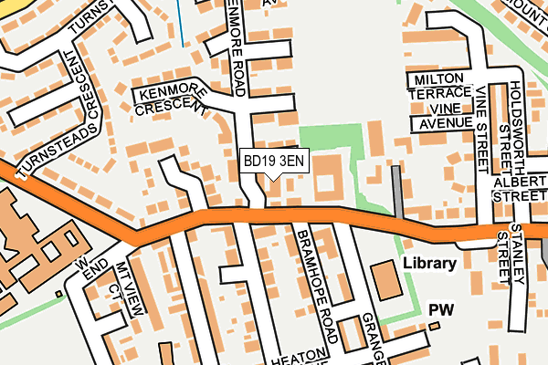 BD19 3EN map - OS OpenMap – Local (Ordnance Survey)