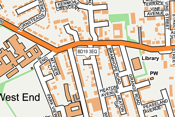 BD19 3EQ map - OS OpenMap – Local (Ordnance Survey)