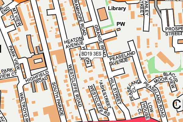 BD19 3ES map - OS OpenMap – Local (Ordnance Survey)