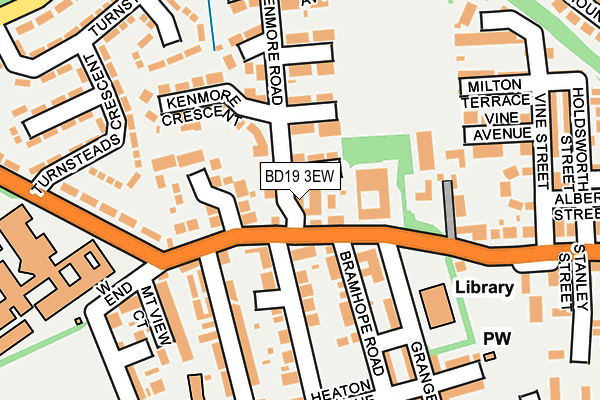 BD19 3EW map - OS OpenMap – Local (Ordnance Survey)