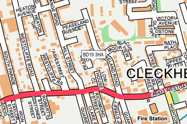 BD19 3HA map - OS OpenMap – Local (Ordnance Survey)