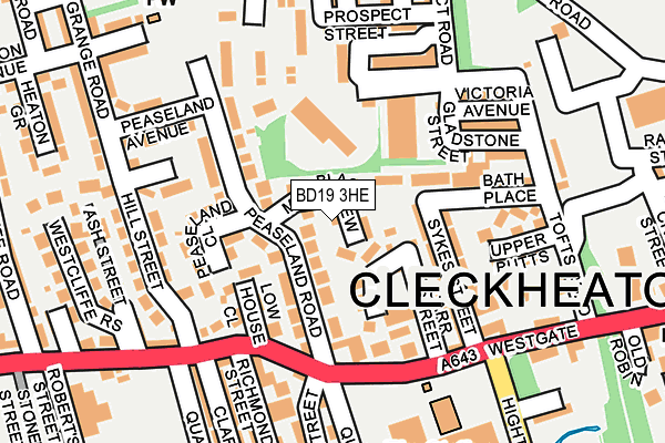 BD19 3HE map - OS OpenMap – Local (Ordnance Survey)