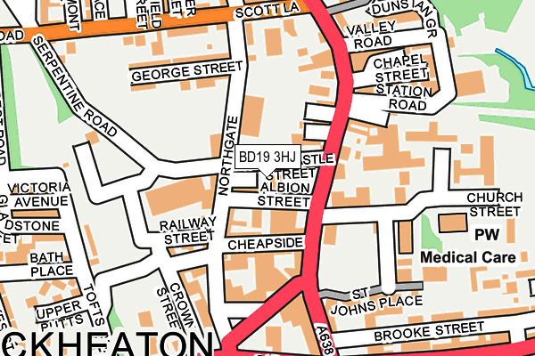 BD19 3HJ map - OS OpenMap – Local (Ordnance Survey)