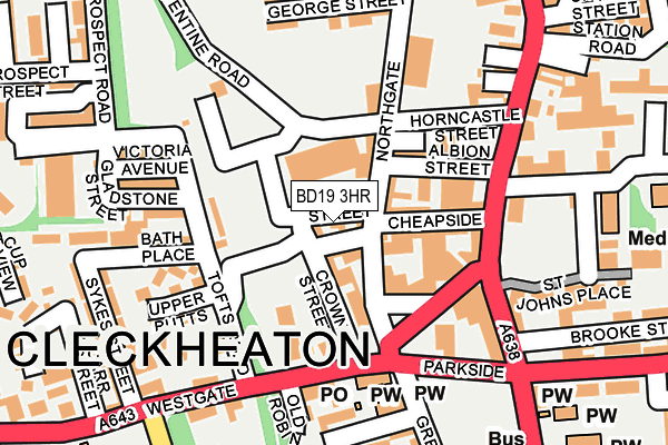 BD19 3HR map - OS OpenMap – Local (Ordnance Survey)