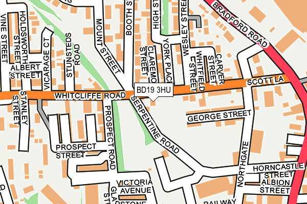 BD19 3HU map - OS OpenMap – Local (Ordnance Survey)