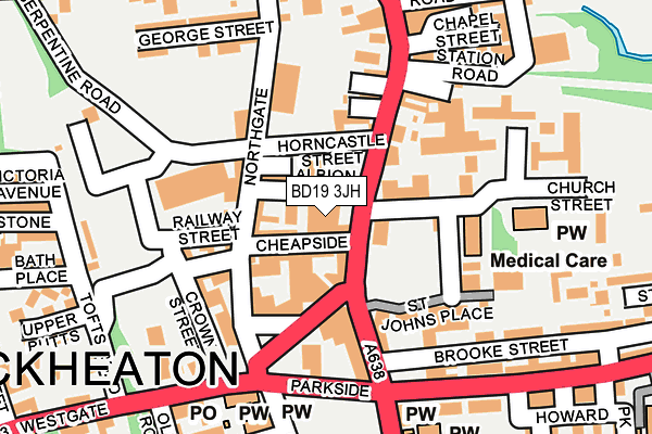 BD19 3JH map - OS OpenMap – Local (Ordnance Survey)