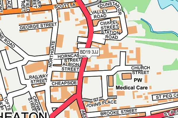 BD19 3JJ map - OS OpenMap – Local (Ordnance Survey)