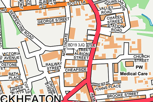 BD19 3JQ map - OS OpenMap – Local (Ordnance Survey)
