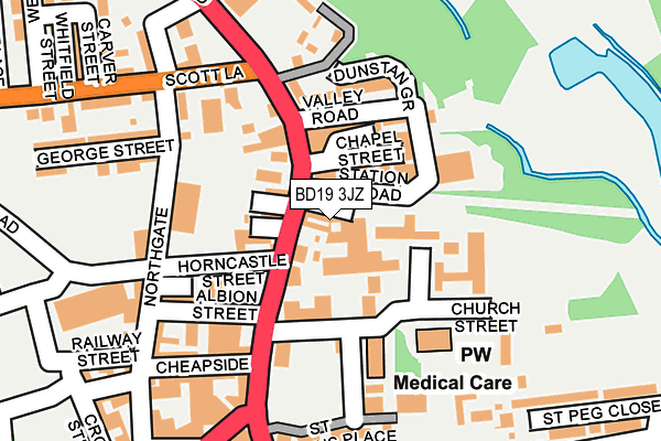 BD19 3JZ map - OS OpenMap – Local (Ordnance Survey)