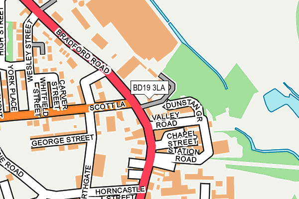 BD19 3LA map - OS OpenMap – Local (Ordnance Survey)