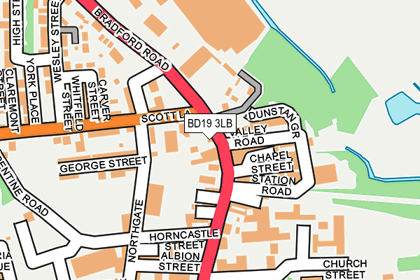 BD19 3LB map - OS OpenMap – Local (Ordnance Survey)