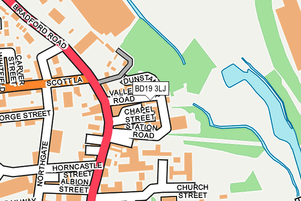 BD19 3LJ map - OS OpenMap – Local (Ordnance Survey)