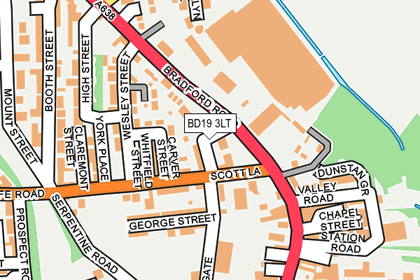 BD19 3LT map - OS OpenMap – Local (Ordnance Survey)