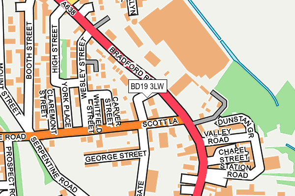 BD19 3LW map - OS OpenMap – Local (Ordnance Survey)