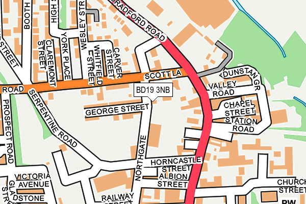 BD19 3NB map - OS OpenMap – Local (Ordnance Survey)
