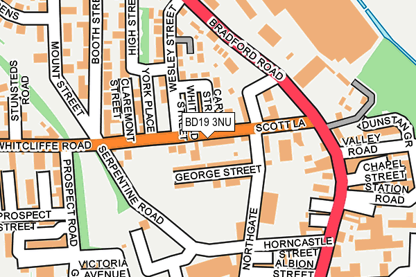 BD19 3NU map - OS OpenMap – Local (Ordnance Survey)