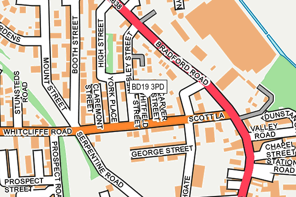 BD19 3PD map - OS OpenMap – Local (Ordnance Survey)
