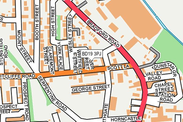 BD19 3PJ map - OS OpenMap – Local (Ordnance Survey)